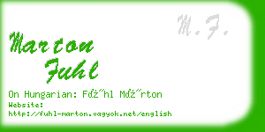 marton fuhl business card